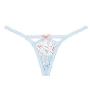 NWT For Love and Lemons FL&L Garden Embroidery Thong Panty XL